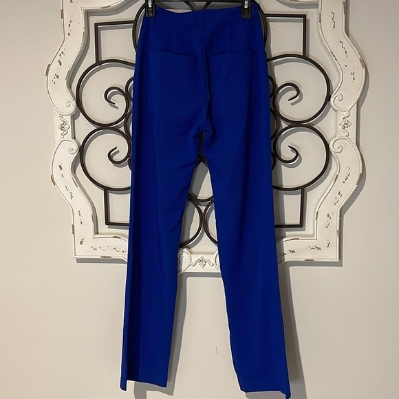 DANIELLE BERNSTEIN BY MEWOREWHAT HIGH RISE WIDE LEG TROUSERS CORAL BLUE SIZE 00 - Picture 8 of 14
